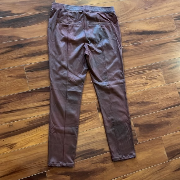 NEW Free People Faux Suede Leggings Burgundy Size 29 - Picture 9 of 12